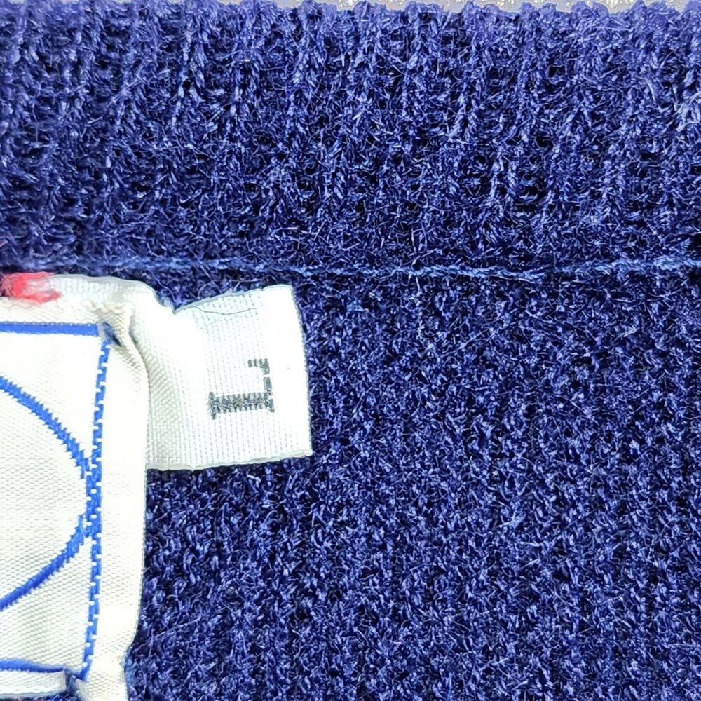 Vintage IZOD Lacoste Blue V-Neck Sweater, Men's Large - Picture 5 of 9